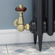 FAR-CR-BB-BROWN-HEAD-LS01 - Faringdon Traditional Thermostatic Radiator Valve - Brushed Brass (Corner TRV) FAR-CR-BB-BROWN-HEAD-LS01 - Faringdon Traditional Thermostatic Radiator Valve - Brushed Brass (Corner TRV)